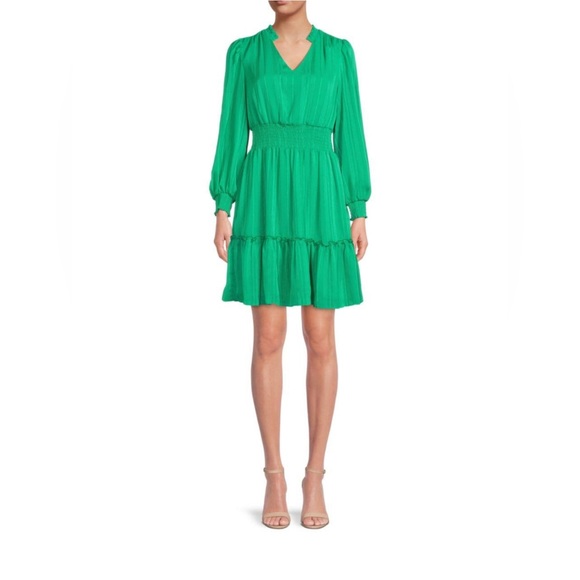 NANNETTE V Neck Smocked Mini Dress Size 12 - Picture 1 of 3